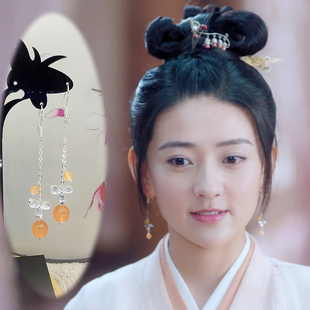 s925银钩谢小满古装耳饰雁归西窗月同款耳环古风汉服配饰精美耳夹