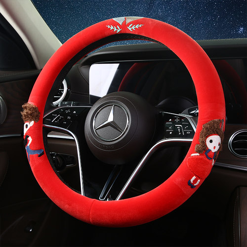 新款冬季毛绒方向盘套不变形