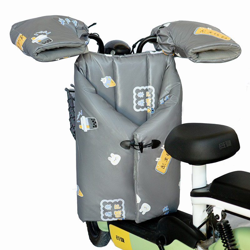 冬季电动车挡风加绒加厚护腿保暖