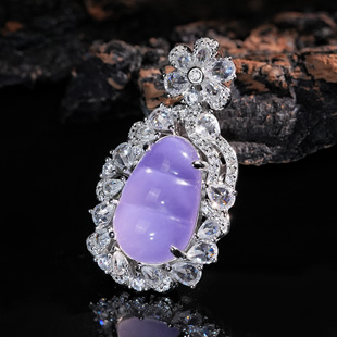 VISING天然石英质玉水沫子紫罗兰垫色福豆小豆子吊坠锁骨链爆闪