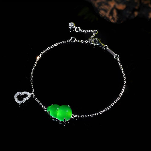 马料绿玉髓葫芦手链脚链