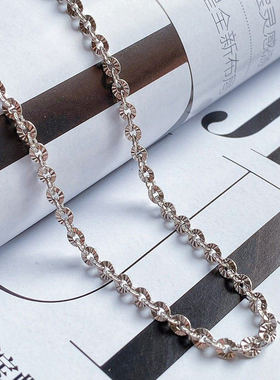 VISING20寸可调节太阳花钻石链银项链百搭轻奢时尚S925银