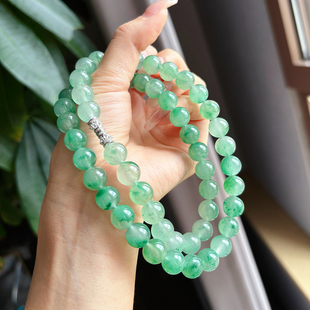 VISING天然非洲翠独龙玉10-11mm珠串项链【多样性发其一】