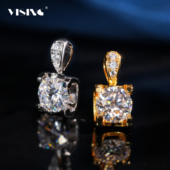 百搭 新款 VISING2克拉莫桑钻石经典 牛头吊坠轻奢高级简约时尚