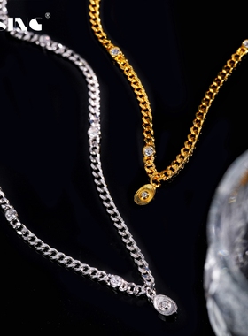 VISING珠宝原创设计元宝古巴百搭项链毛衣链S925银