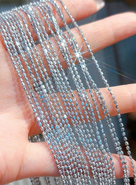 VISING可调节爆闪小米钻石百搭链项链锁骨链时尚S925银