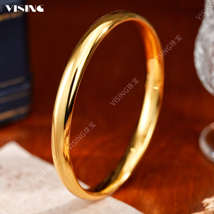 VISING珠宝CNC工艺高精度抛光泥鳅背S925金色手镯