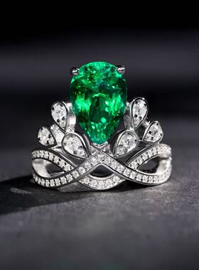 VISING【AGL国际证书】培育祖母绿宝石戒指为爱加冕2.75克拉左右