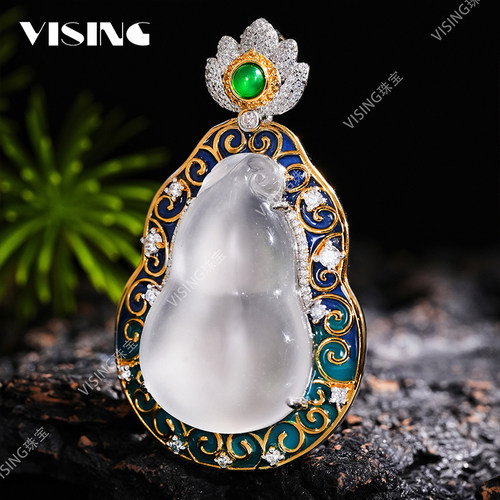 VISING珠宝天然水沫玉葫芦