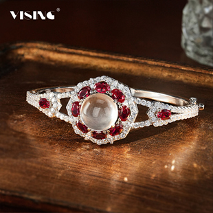 VISING天然石英质玉水沫子鸿运国风新年送礼手镯手饰媲美翡翠