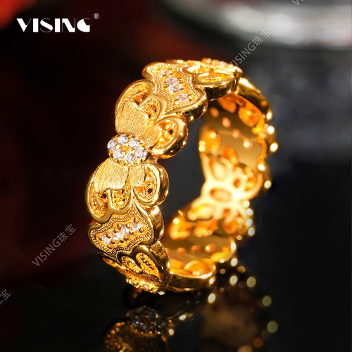 VISING珠宝蝴蝶福蝶福气环绕戒指