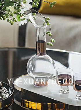 粤萱轻奢摆件欧美宫廷样板房间玻璃醒酒器酒瓶酒杯餐桌别墅客厅
