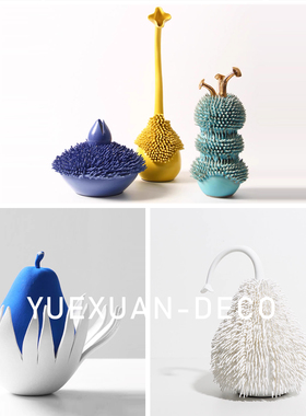 粤萱现代抽象艺术毛边刺形陶瓷摆件样板间售楼处酒店玄关客厅软装