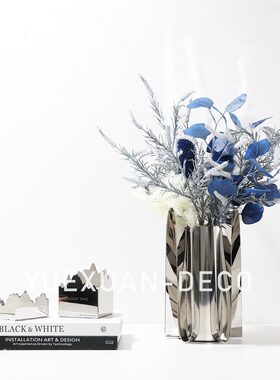 粤萱简约现代金属花器花瓶售楼处样板间酒店花店玄关餐桌家庭软装
