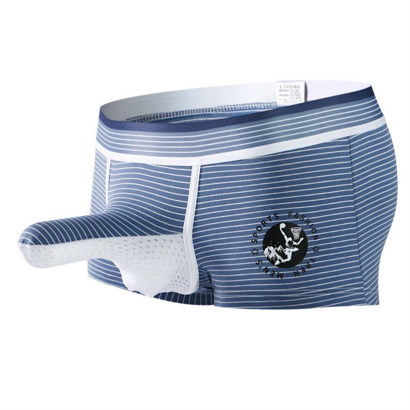 纯棉男士内裤一室一厅象鼻平角裤透气时尚条纹枪弹分离四角裤显大,女士内衣/男士内衣/家居服,男平角内裤,淘宝优惠券,粉丝福利购,淘宝优惠卷