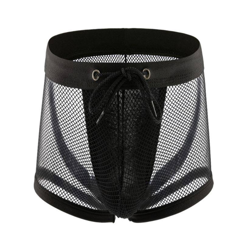 全透网眼欧美简约风格男士渔网镂空平角裤时尚透气低腰镂空内裤,女士内衣/男士内衣/家居服,男平角内裤,淘宝优惠券,粉丝福利购,淘宝优惠卷