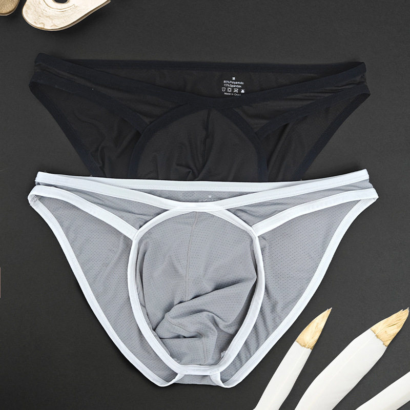 冰丝大袋囊低腰男士内裤半透明三角透气舒适网孔短裤衩激凸小三角,女士内衣/男士内衣/家居服,男三角内裤,淘宝优惠券,粉丝福利购,淘宝优惠卷