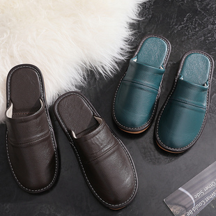 包头真皮拖鞋男夏室内防滑家用四季春秋冬情侣女牛筋底凉拖鞋牛皮