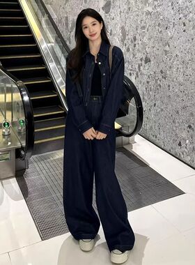 日系复古做旧水洗蓝牛仔外套女早春秋新款小个子立领短款夹克上衣