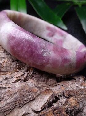 手镯天然原矿桃花玉