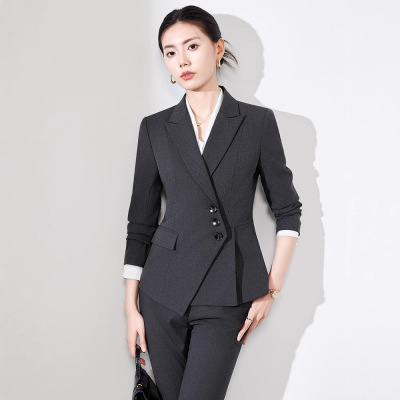 灰色西装套装女春秋高端酒店经理正装商务接待工作服职业面试工装