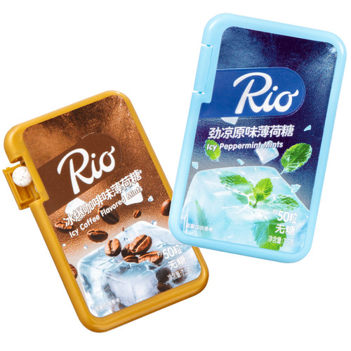 Rio酷感系列无糖薄荷糖 冰爆咖啡冰凉清新口气口香糖脱困非戒烟糖