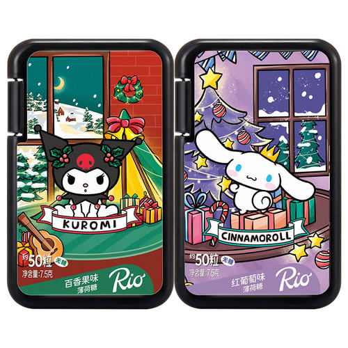 Rio三丽鸥圣诞节联名 无糖薄荷糖清新口气口香糖上课开车犯困零食