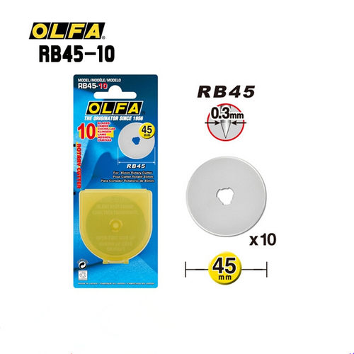 OLFA日本进口RB45-10滚刀刀片直径45mm碳素钢圆刀片裁膜圆刀替刃