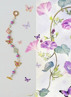 Y家原创中式OT扣花蝴蝶四叶草手链小众高级精致气质百搭复古手饰