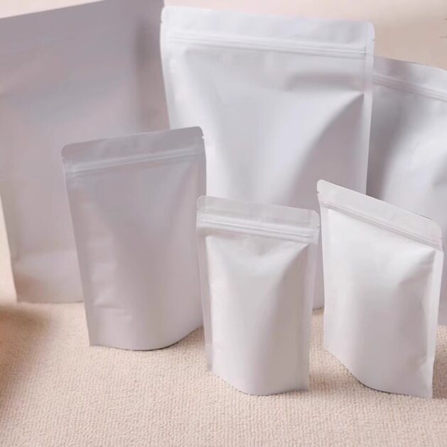 白色牛皮纸自立自封袋 坚果食品茶叶糖果密封包装袋定制印刷纸袋