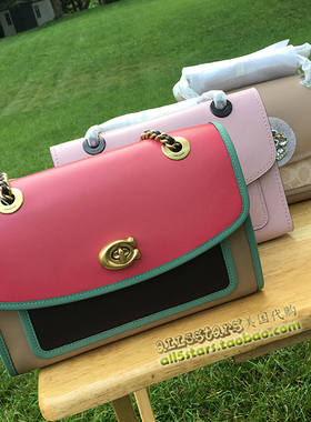 Coach美国75574 89112 26852真皮翻盖链条单肩斜挎Parker女包现货