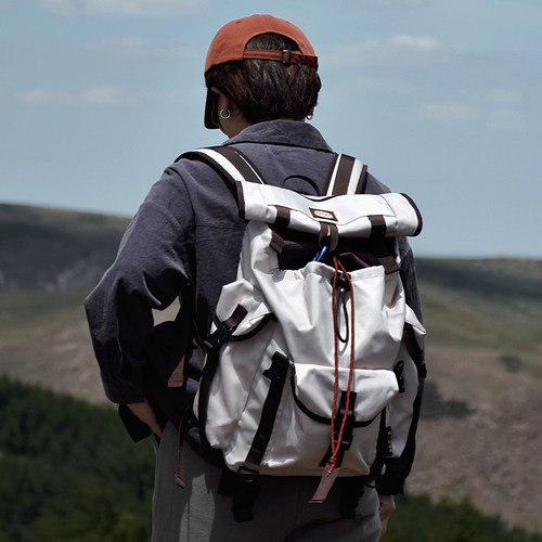 KOUGA户外大容量翻盖抽绳双肩包