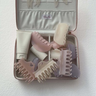 磨砂质感醋酸抓夹大号雾霾蓝粉感鲨鱼夹新款法式长发发夹气质发卡