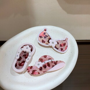 新款创意小众时尚眼睛帽子拖鞋镶钻鸭嘴夹设计感少女花朵边夹头饰
