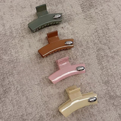 韩国进口树脂高级中号抓夹双面字母金标发卡半扎鲨鱼夹发饰女新款