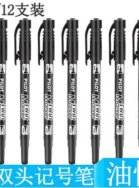 6支装日本百乐记号笔 SCA-TM 勾线笔光盘笔 小双头油性记号笔包邮