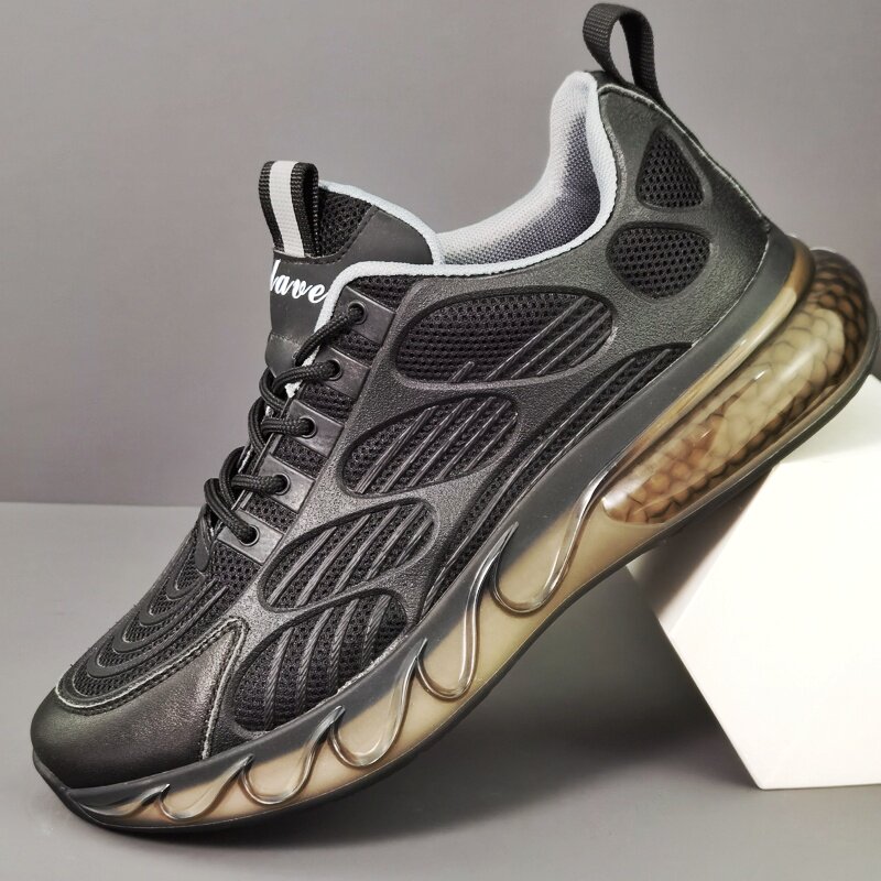 断码特价秋冬季网面跑步男鞋休闲运动鞋系带纯色吸膜大底健身鞋