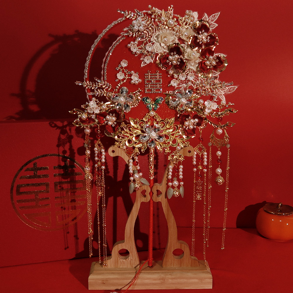 重工团扇新娘结婚扇diy材料包手工中式秀禾服喜扇婚礼高级感扇子,家居饰品,工艺扇/团扇/喜扇/折扇,淘宝优惠券,粉丝福利购,淘宝优惠卷