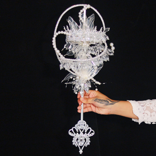 新娘结婚diy材料包手捧花高级婚礼重工女王水晶权杖闺蜜出嫁礼物