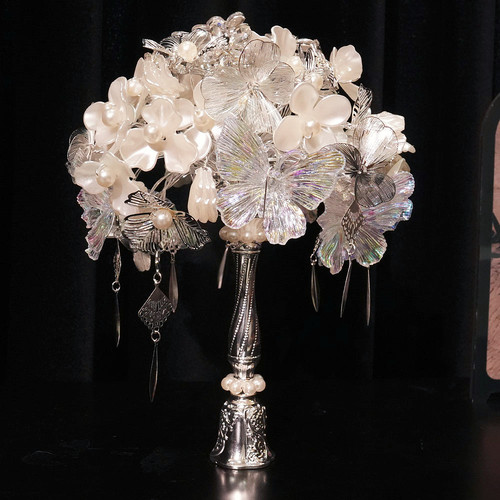 结婚手捧花高级感新娘送闺蜜礼物diy材料仿真花成品珍珠领证婚礼