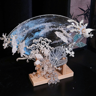 中西式婚礼喜扇晨袍折扇新娘结婚出嫁秀禾团扇diy材料包高级简约