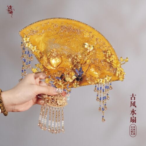 团扇结婚接亲新中式新娘伴娘DIY 水凝胶拍照道具婚礼晨袍秀禾喜扇