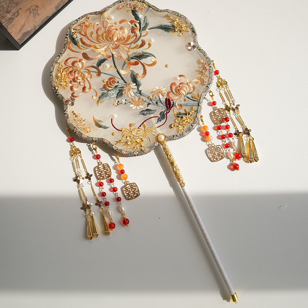 刺绣高级遮面扇子结婚秀禾喜扇婚礼出嫁手工婚庆扇新娘团扇材料包,家居饰品,工艺扇/团扇/喜扇/折扇,淘宝优惠券,粉丝福利购,淘宝优惠卷