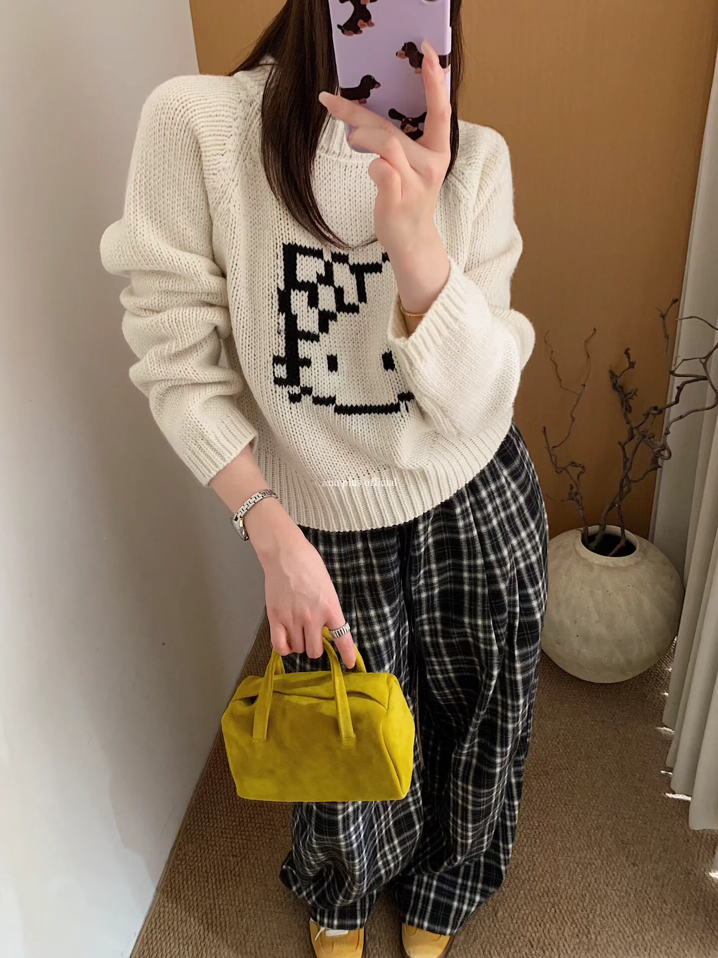 韩系kitty长袖毛衣羊毛面料毛针织衫