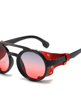 赛博朋克机能风圆形墨镜男女