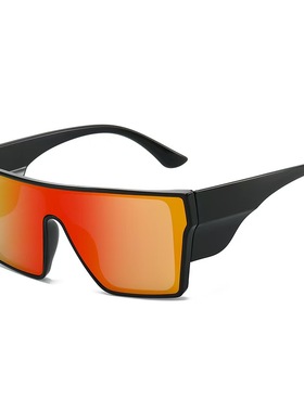 连体镜片太阳眼镜侧宽边镜腿