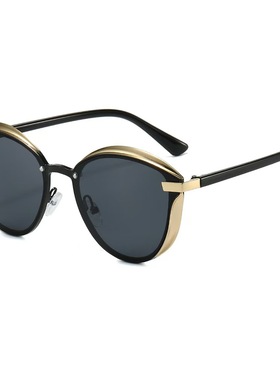 跨境新款时尚蓝色太阳眼镜女ins