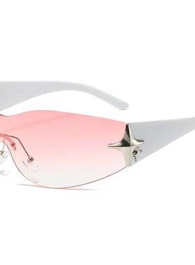 杂志街拍星星四角星连体太阳镜