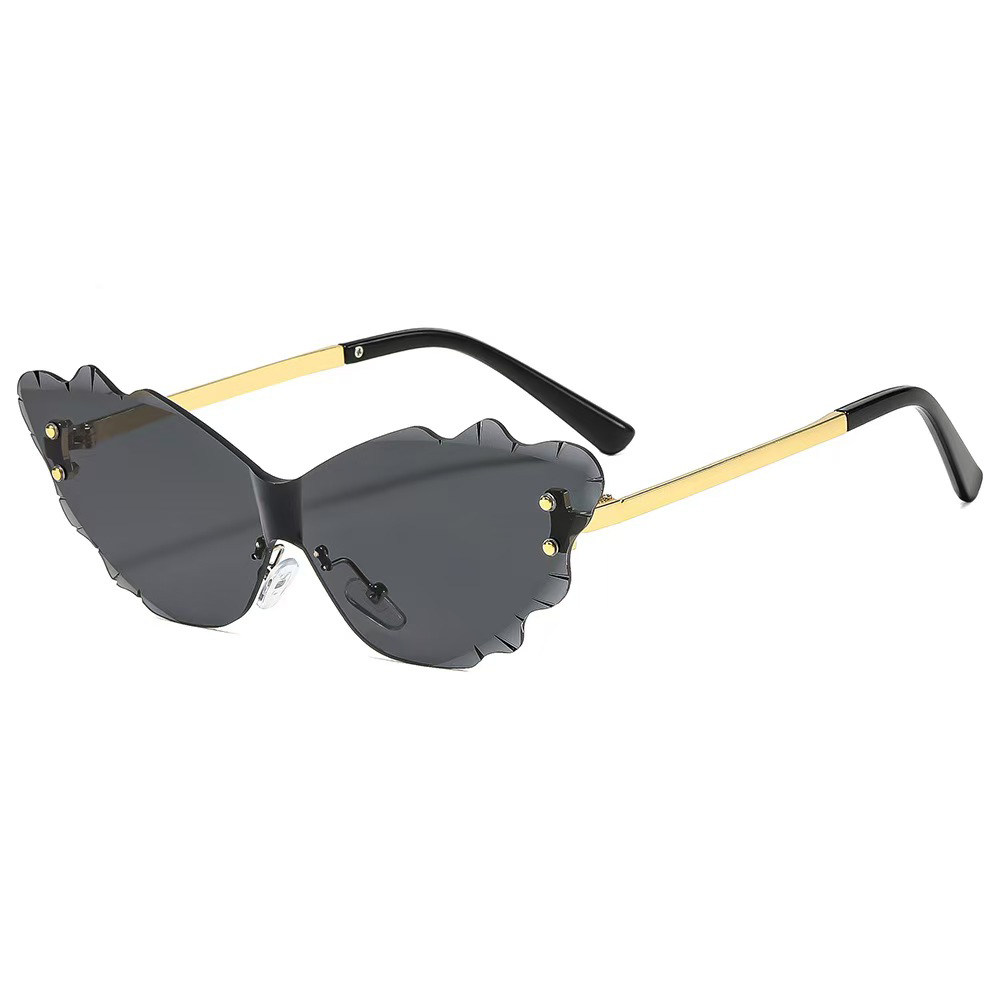 欧美个性无框云朵百搭凹造型太阳眼镜少女粉色时尚度假跨境墨镜潮