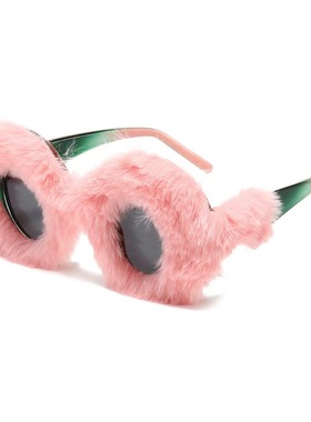 抖音网红毛绒太阳眼镜可爱搞怪